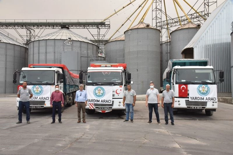Yangın bölgelerindeki hayvanlar için Manisa’dan yem desteği
