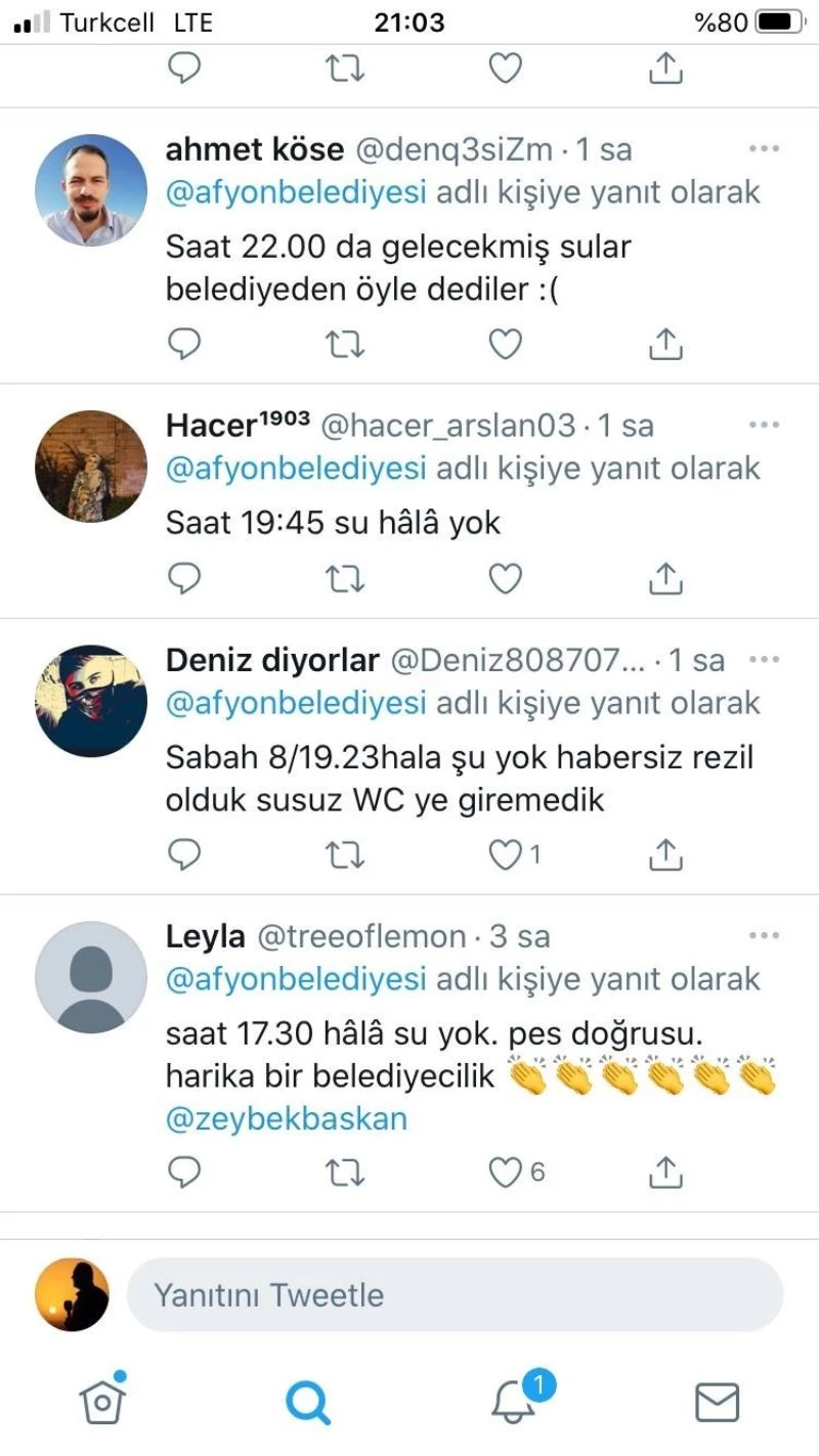 Afyonkarahisar’da yaşanan su krizi 13 saatin ardından sona erdi
