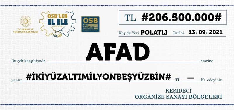 OSB’lerden 206 milyon TL’lik yardım
