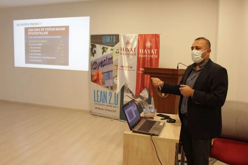 Hayat Hastanesi doktorlarından, Yeşim çalışanlarına aşı bilgilendirmesi
