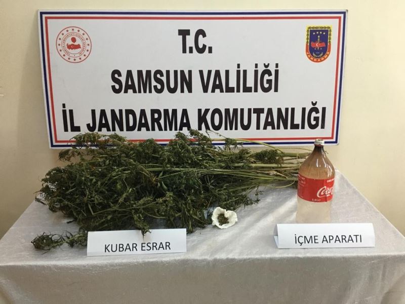 Alaçam’da kubar esrar ele geçirildi
