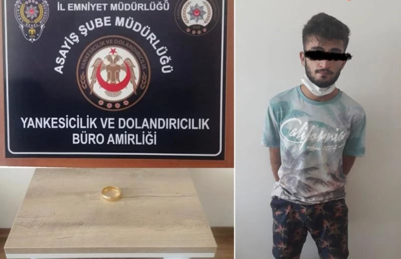 Kuyumcudan bileziği böyle çaldı
