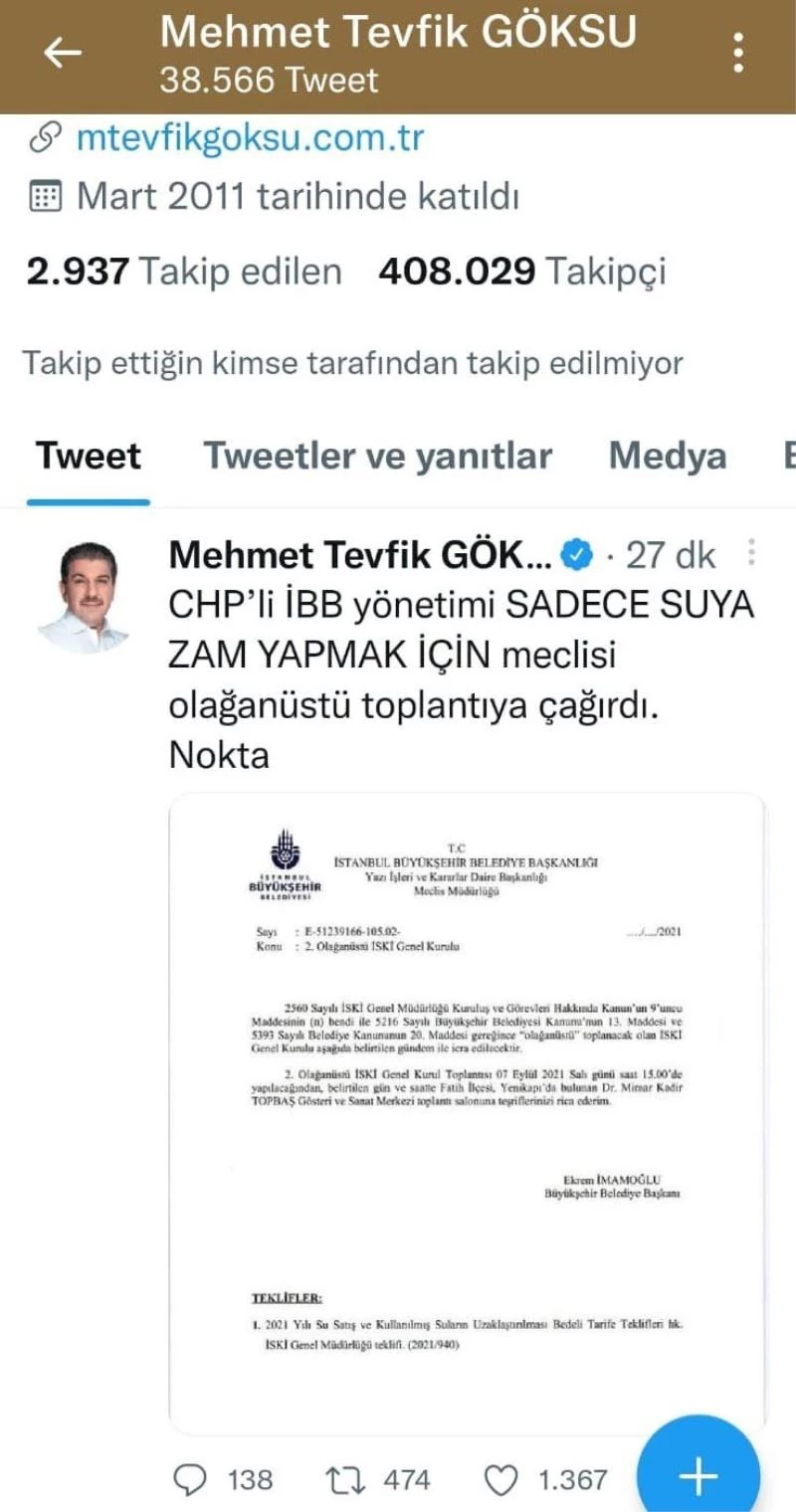 İBB Meclisi AK Parti Grup Başkanvekili Göksu’dan İBB’nin zam için olağanüstü çağrısına tepki
