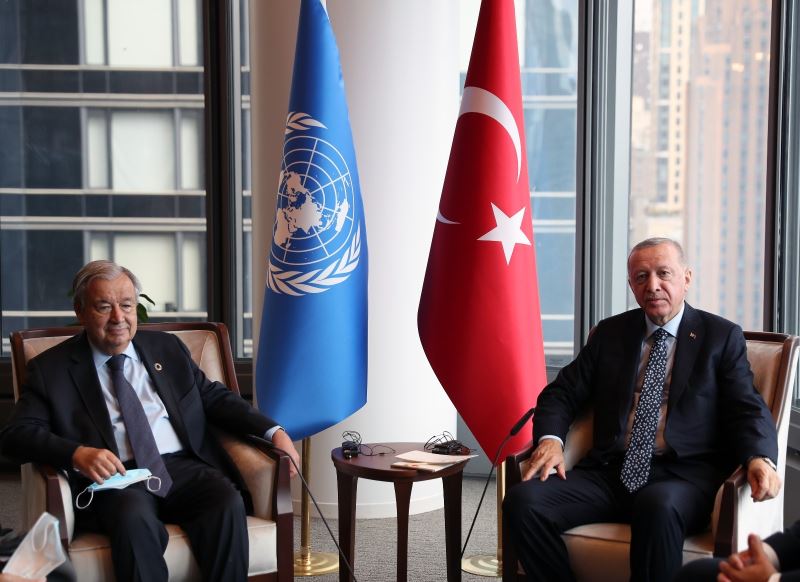 Cumhurbaşkanı Erdoğan, BM Genel Sekreteri Guterres ile bir araya geldi
