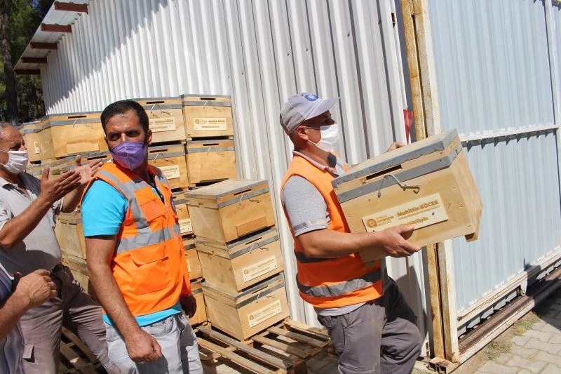 Yangınzede bal üreticilerine arı kovanı desteği

