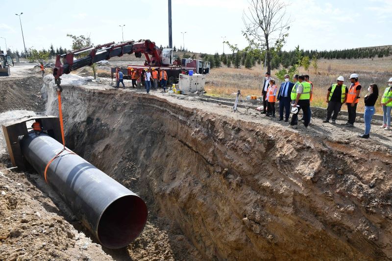 İvedik-Polatlı içme suyu hattının 21 kilometresi tamamlandı
