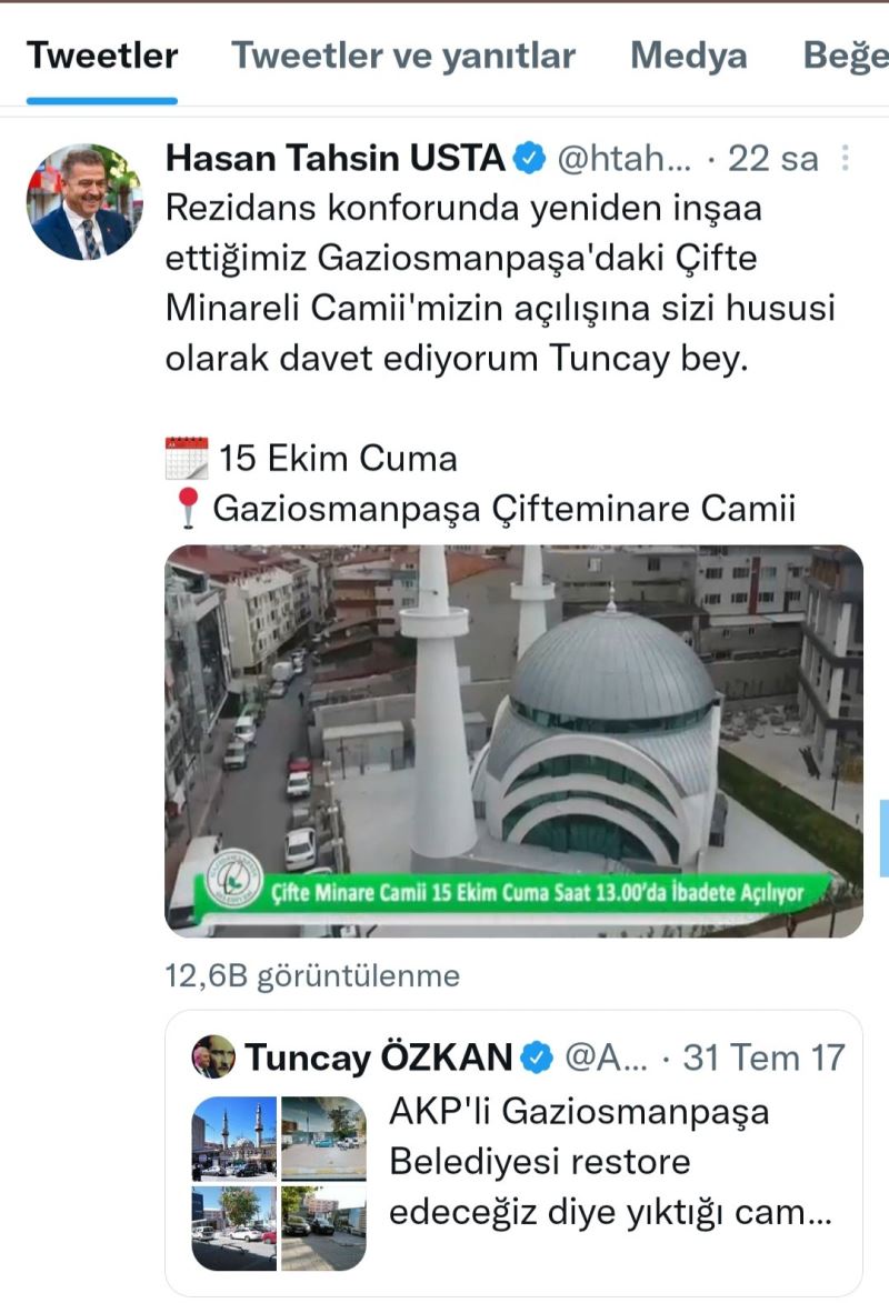 Başkan Usta’dan CHP’li Tuncay Özkan’ın ‘cami yerine rezidans yaptı’ iddiasına tokat gibi yanıt
