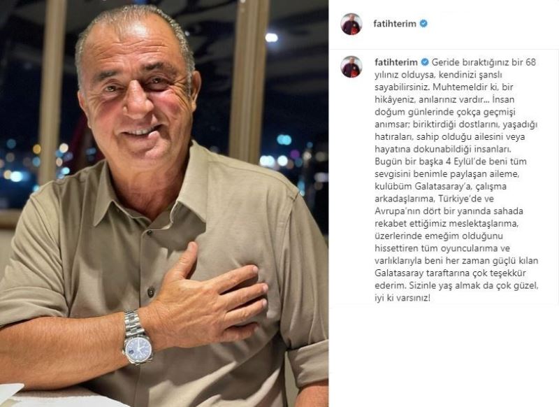 Fatih Terim’den teşekkür
