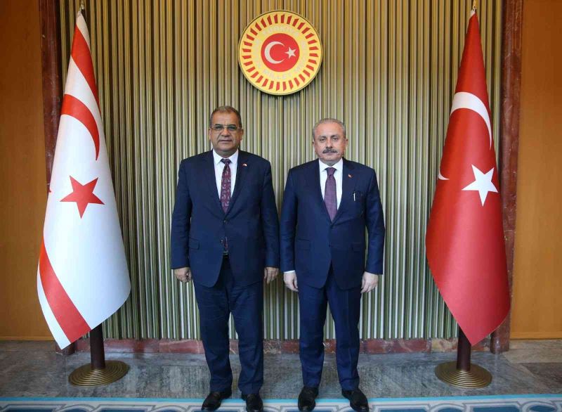 TBMM Başkanı Şentop, KKTC Başbakanı Faiz Sucuoğlu’nu kabul etti
