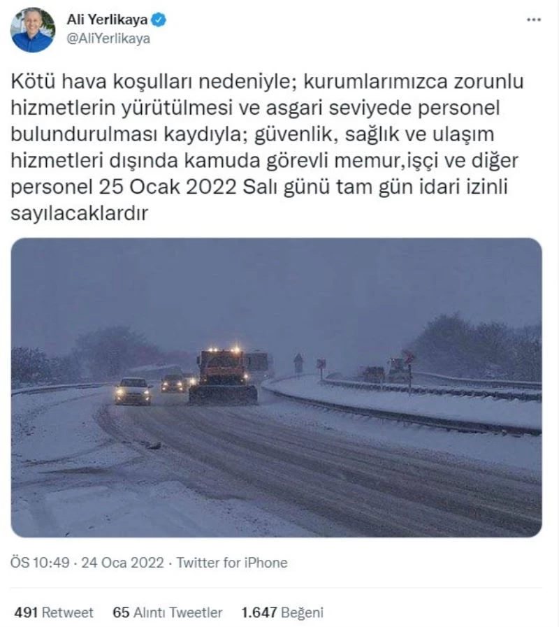 Kamu personellini yarın izinli sayılacak
