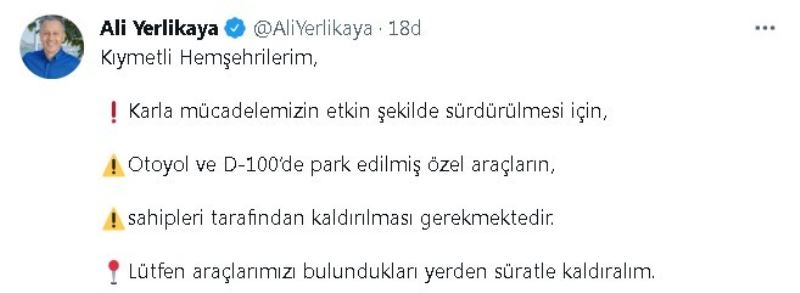 Vali Yerlikaya’dan vatandaşlara 