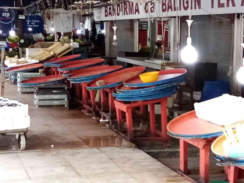 Fırtına ve soğuk hava balık tezgahlarını boşalttı
