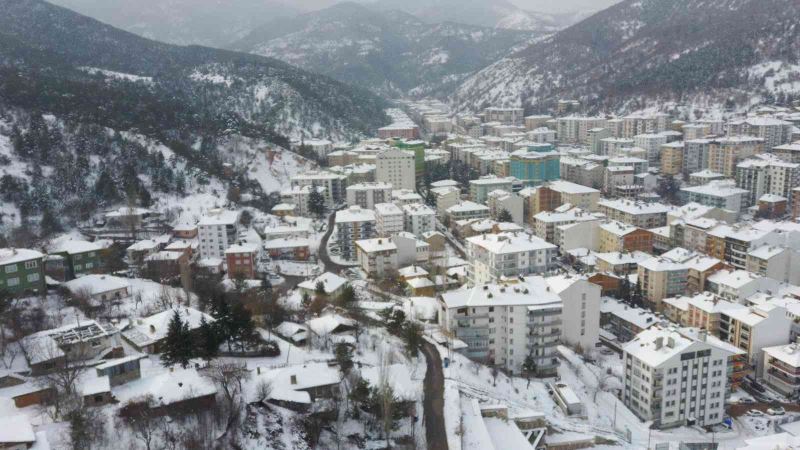 Kızılcahamam’ın eşsiz kar manzaraları havadan görüntülendi
