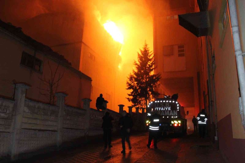 Karaman’da fabrika yangını
