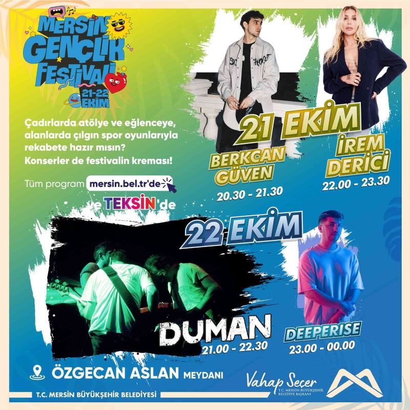 Mersin Gençlik Festivali 21-22 Ekim’de
