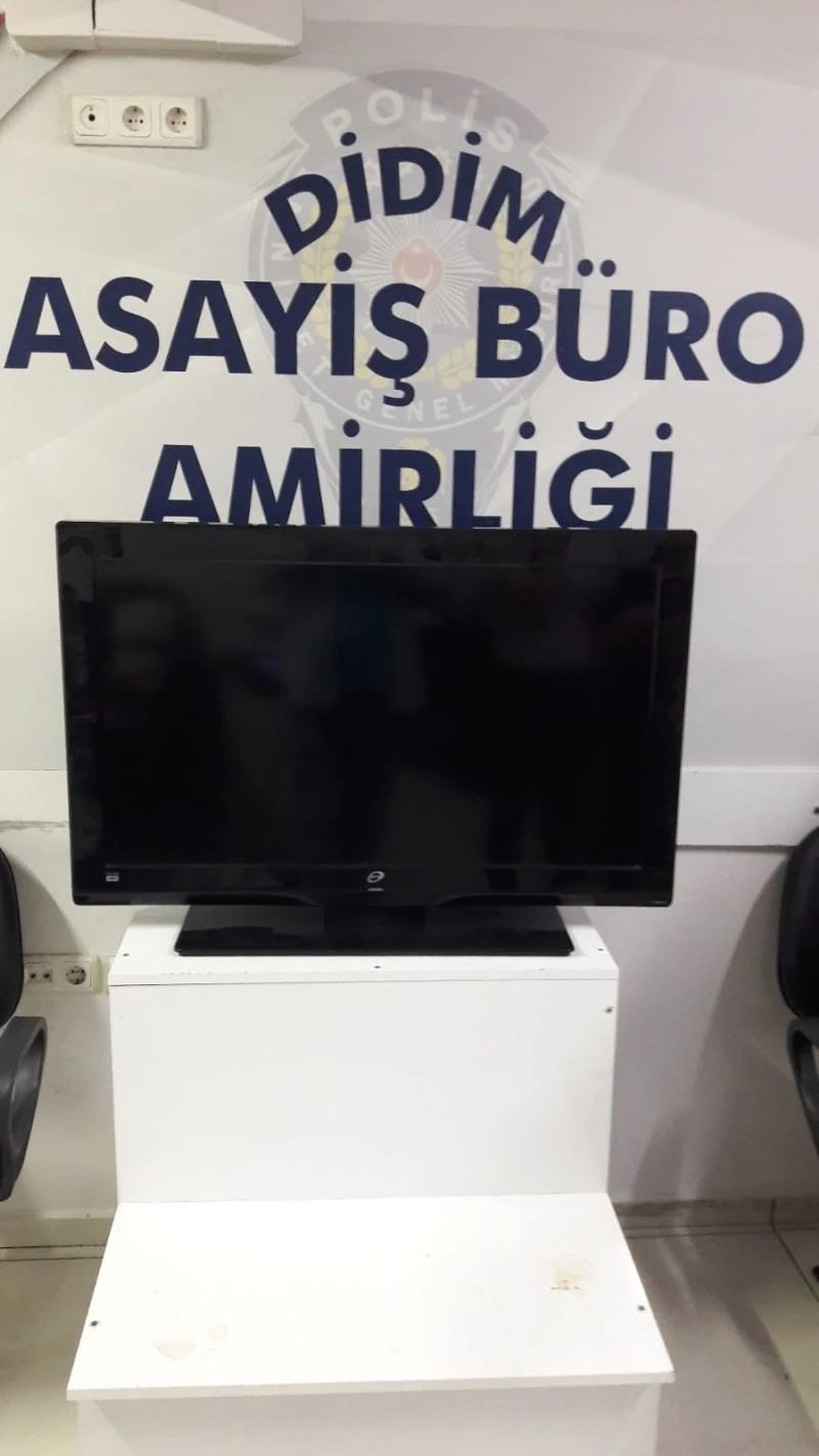 Didim’de televizyon hırsızı tutuklandı
