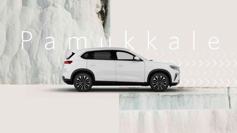 Dünya mirası Pamukkale’nin doğal beyazı Togg mühendisliğiyle bütünleşti
