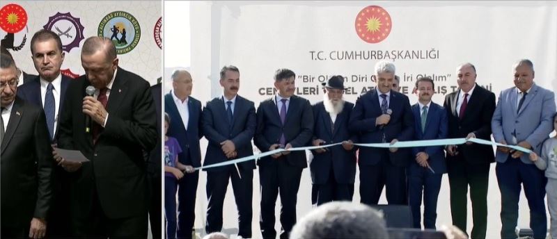 Cumhurbaşkanı Erdoğan’ın telekonferansla bağlandığı törenle Kemah Zeynal Karakoç Cem ve Kültür Evi açıldı
