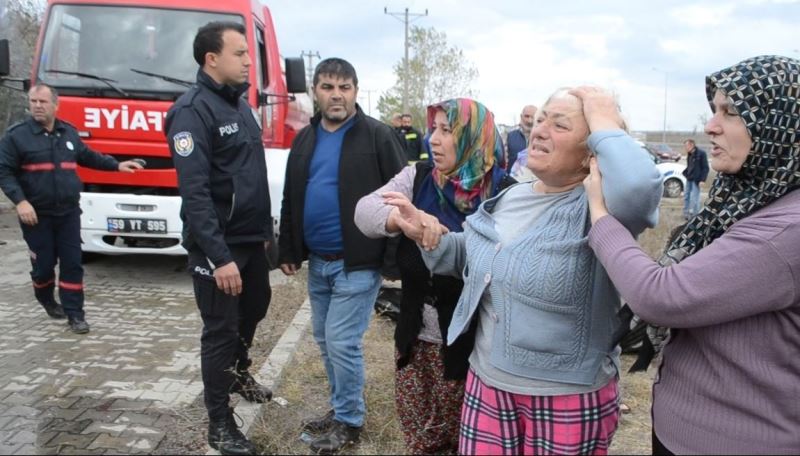 Tekirdağ’daki yangında gergin anlar
