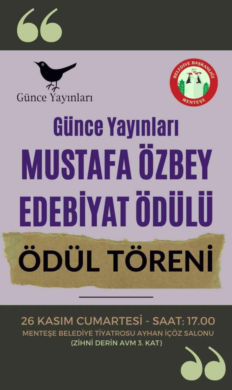 Mustafa Özbey Edebiyat ödülü sahibini buluyor
