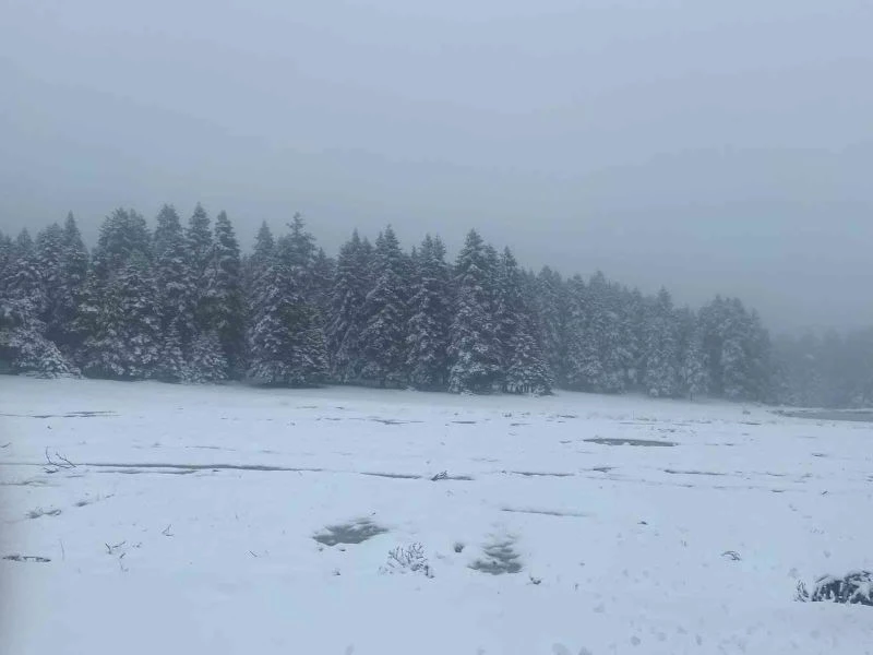 Yedigöller beyaz örtüyle kaplandı
