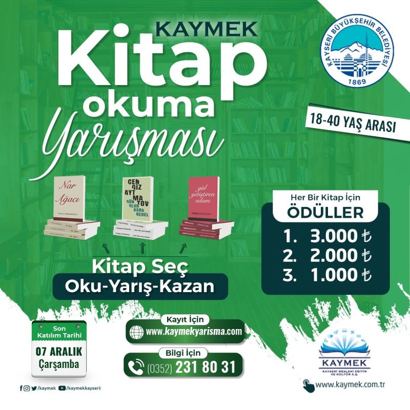 Büyükşehir’den Kayserililere ’Kitap Okuma’ yarışması
