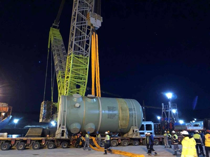 İkinci güç ünitesinin reaktör basınç kabı Akkuyu NGS’ye ulaştı
