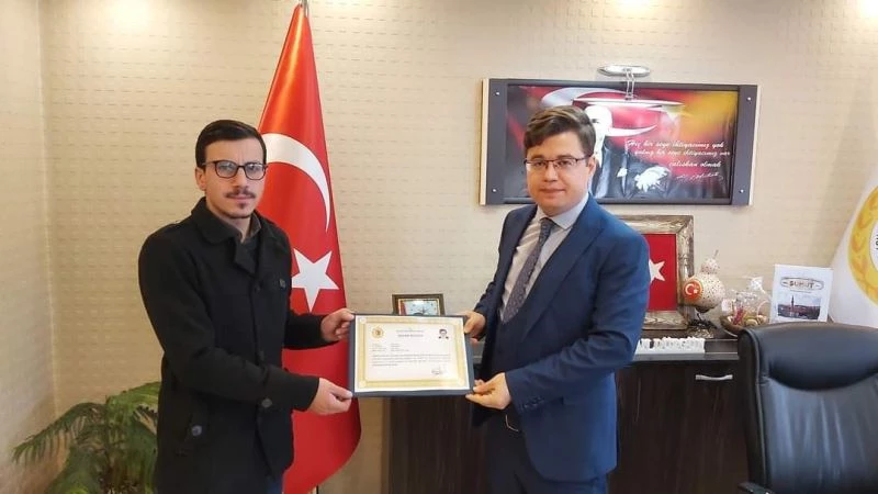 Yürekleri ısıtan imama başarı belgesi
