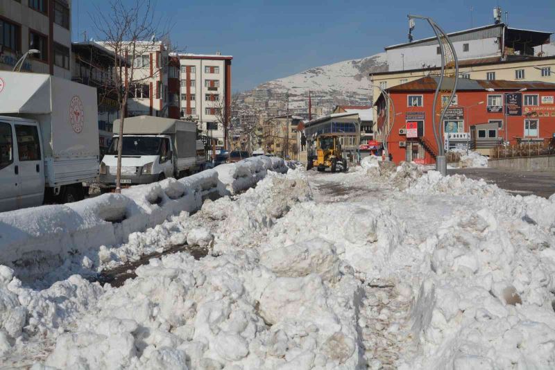 Hakkari belediyesi 11 noktadan şehir dışına kar taşıyor
