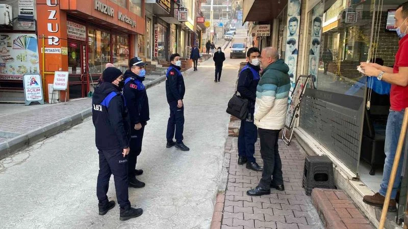 Zabıtadan sosyal mesafe, maske ve hijyen denetimi
