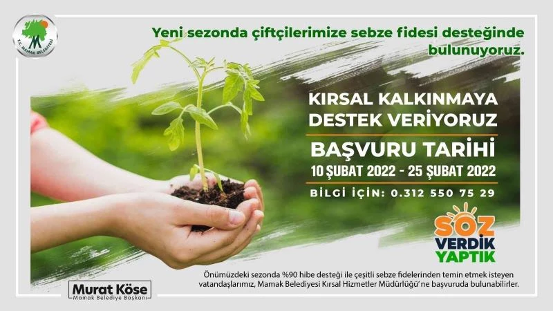 Mamak Belediyesi’nden kırsal kalkınmaya destek
