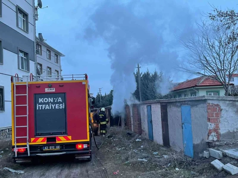 Konya’da kömürlük yangını
