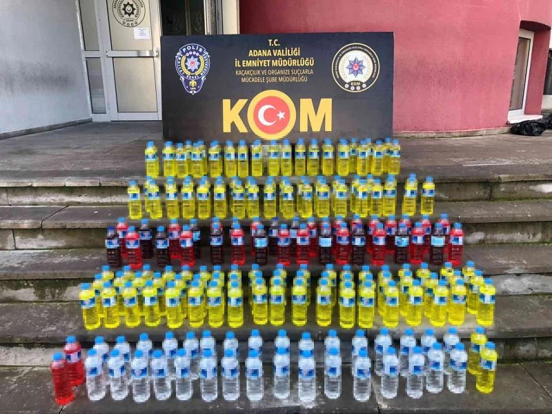 Adana’da bin 892 litre sahte içki ele geçirildi
