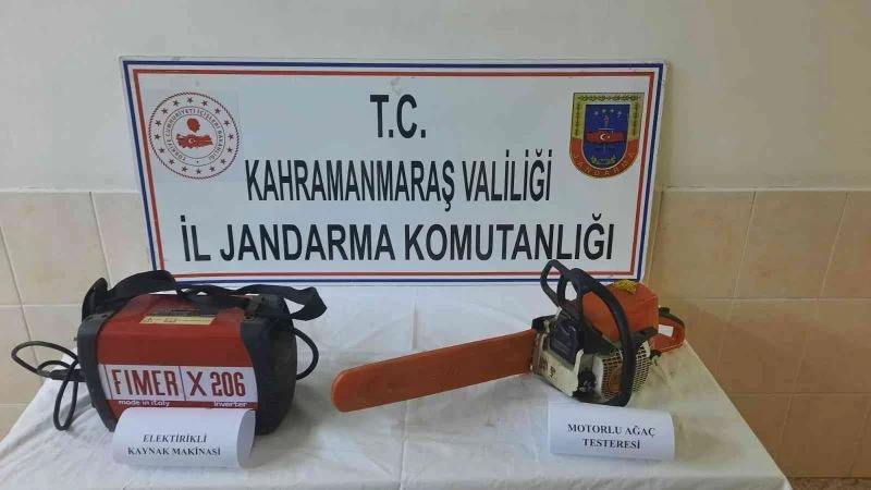 Motorlu testere ve kaynak makinesi çalan hırsız tutuklandı
