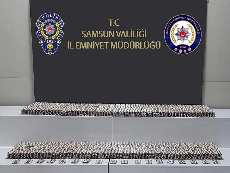 Samsun’da 27 bin 972 kapsül sentetik ecza ele geçirildi
