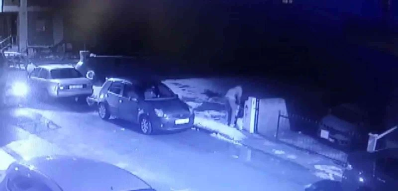 Çekmeköy’de apartman bahçesinin kapısının çalındığı anlar kamerada
