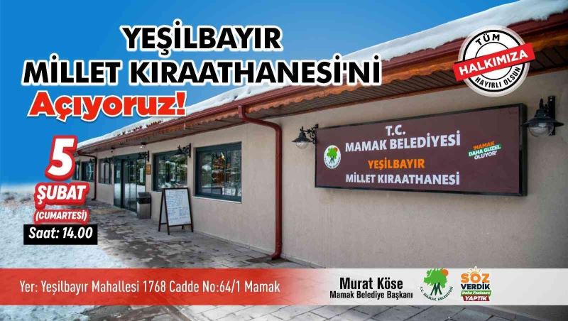 Mamak Yeşilbayır Millet Kıraathanesi’nin açılmasına günler kaldı
