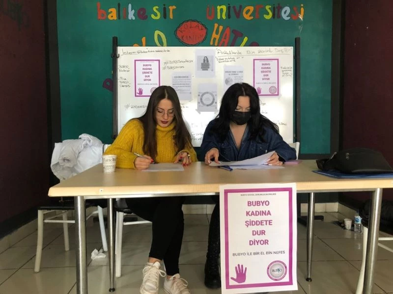 BUBYO öğrencilerinden kadına şiddeti önleme kampanyası
