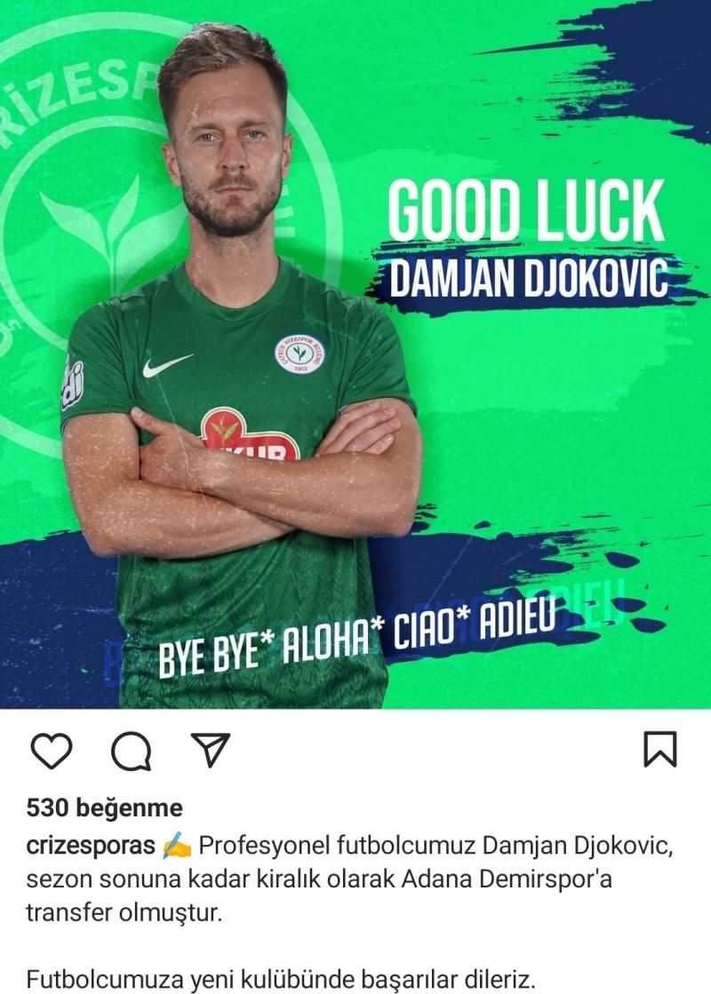 Damjan Djokovic, Adana Demirspor’da