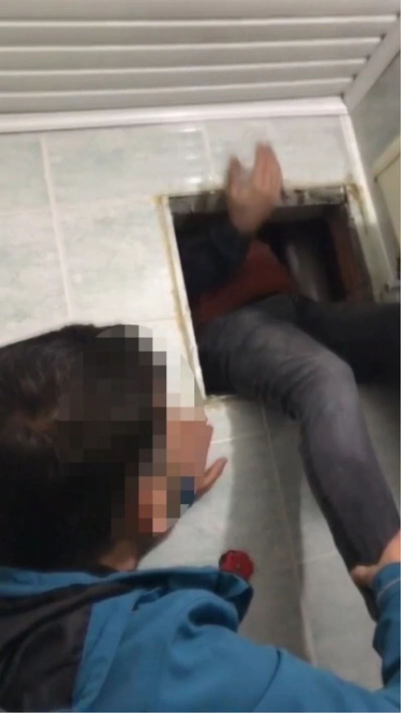 Mersin’de aranan şahıs saklandığı havalandırma boşluğunda yakalandı
