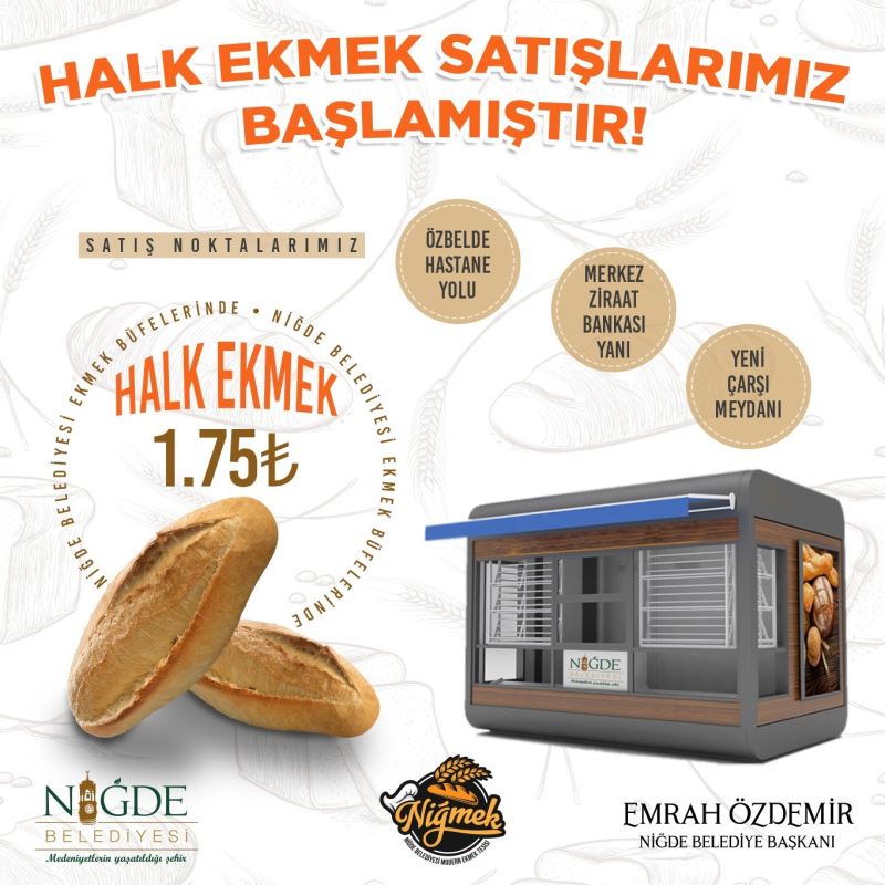 Niğde Belediyesi ekmek büfeleri hizmete alındı
