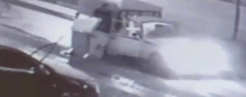 Çöp konteynerini böyle çaldı
