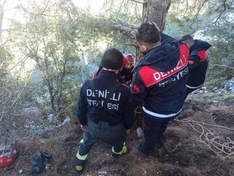 Uçurumda mahsur kalan 4 keçi kurtarıldı
