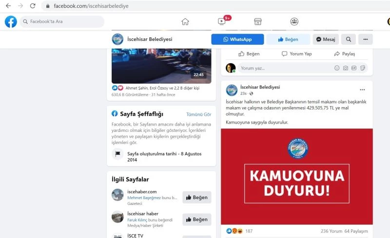 ’Belediye Başkanı makamı için 429 bin TL harcandı’ paylaşımı ilçeyi karıştırdı
