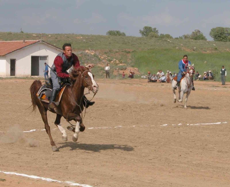 Atlar çarpışında ciritçi genç ağır yaralandı
