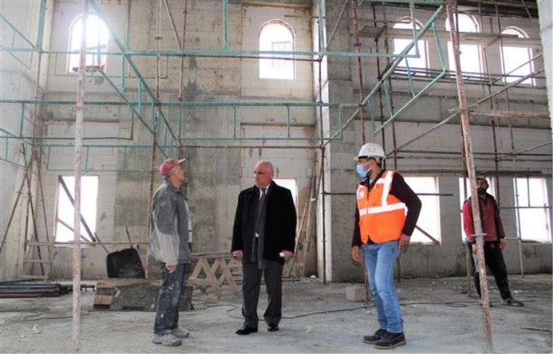 720 kişilik Ertuğrul Gazi Camii’nin inşaat çalışmalarında sona yaklaşıldı
