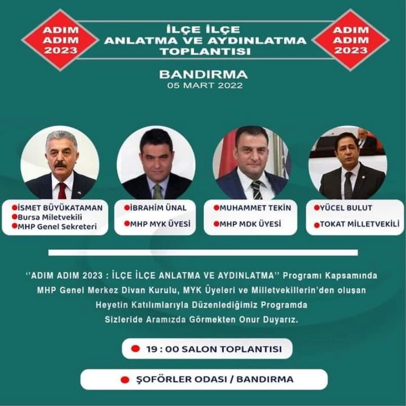 MHP’liler Bandırma’da toplanacak
