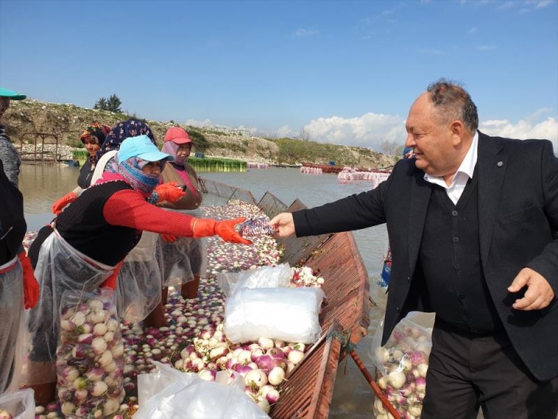 Başkan Tarhan, turp işçisi kadınların Dünya Kadınlar Günü