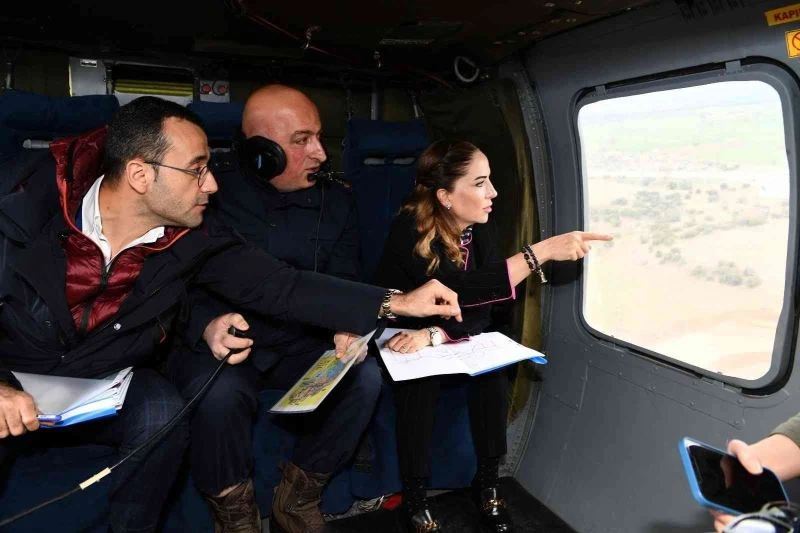 Vali Kocabıyık kenti havadan denetledi
