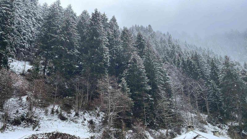 Rize’nin yüksek kesimleri Nisan ayında beyaza büründü
